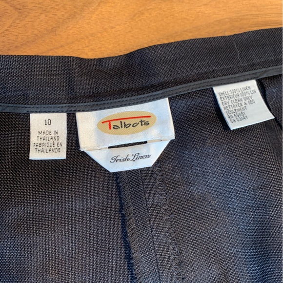 Talbots Classic Black A-Line Skirt, irish linen, button up front,  sz 10, EUC - Picture 5 of 16